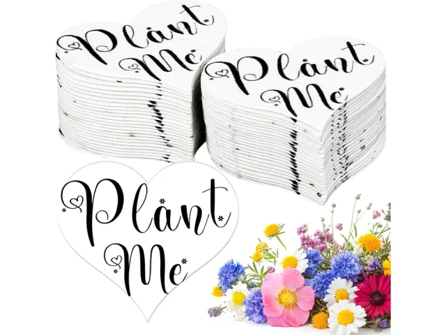 Heart Shaped Plantable Seed Paper, 50 Pieces, Wildflower
