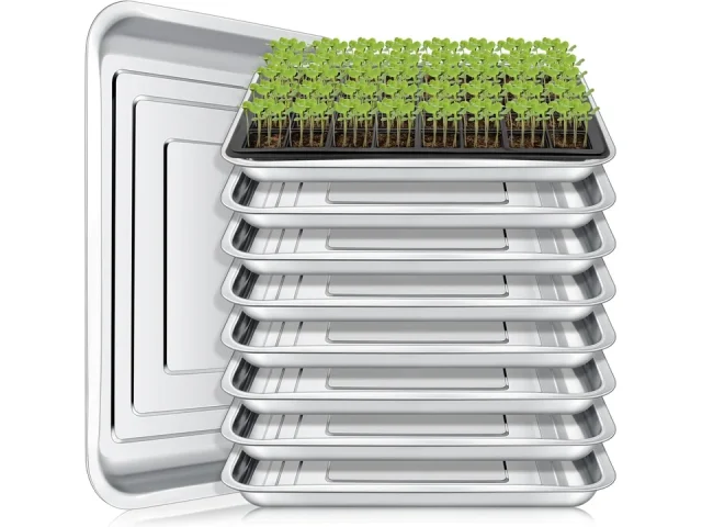 FillTouch 10 Pcs Stainless Steel Seed Starter Tray
