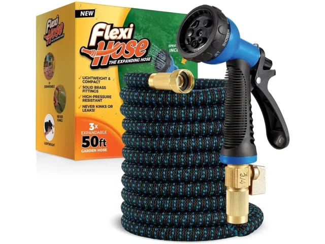 Flexi Hose Expandable Garden Hose with 8 Function Nozzle