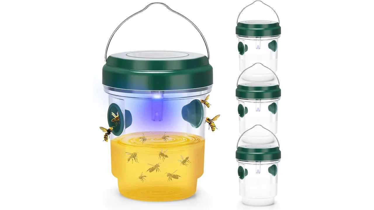 Wasp Trap, Solar Wasp Traps Outdoor Hanging, Reusable 6 featured 2907
