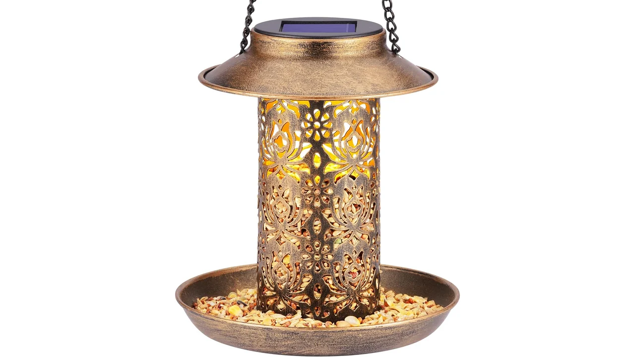 SWEETFULL Solar Bird Feeder Outdoors Hanging – Detailed