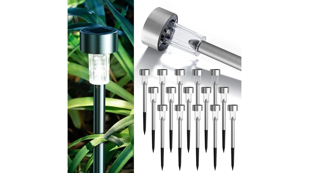 GIGALUMI 16 Pack Solar Lights Outdoor Waterproof,Stainless 7 featured 3011