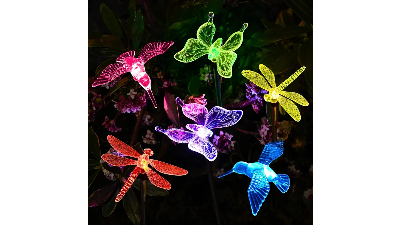 SOLPEX Solar Garden Lights, 6 Pack Solar Butterfly – Honest