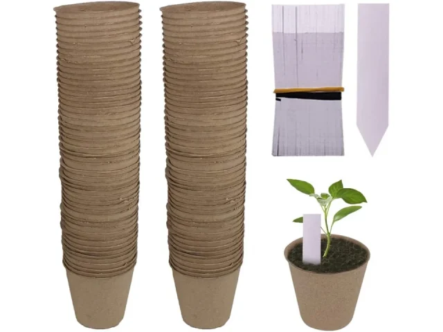 100 Pack 3.15″ Round Biodegradable Peat Pots – Complete