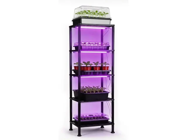 BTPLASTIK Plastic Plant Stand, Red & Blue LED – In-Depth