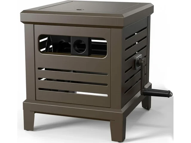 Hose Reel, Heavy Duty Metal Deck Box Hideaway – Detailed