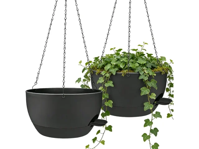 2 Pack 12 Inch Self Watering Hanging Planters – Honest
