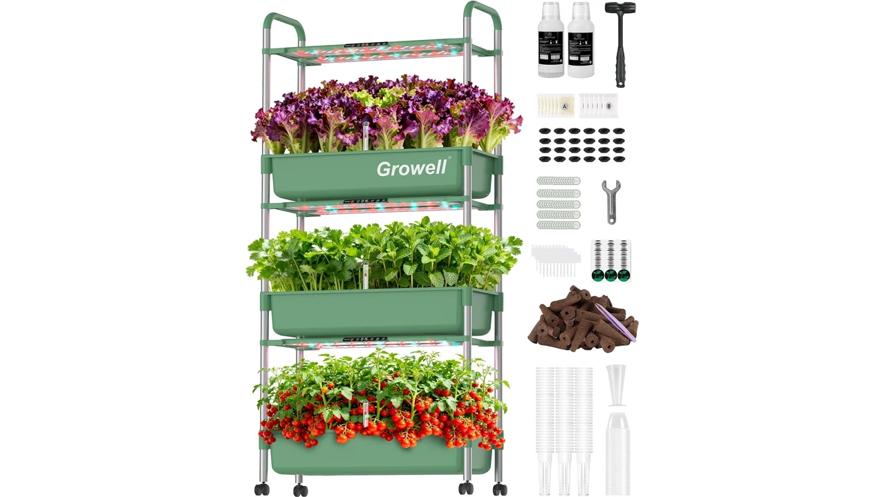 Growell Large Hydroponics Growing System Kit, 81 Pods