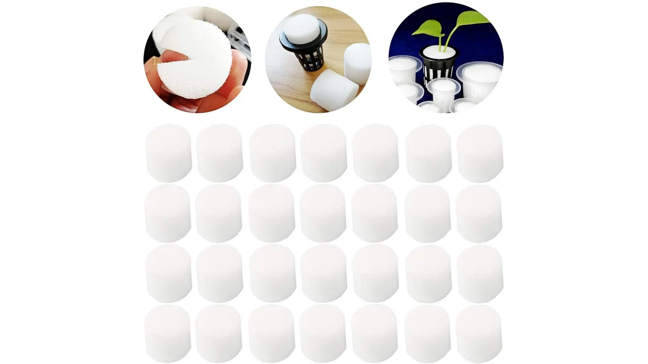Hydroponics Seed Growing Media Cylindric Sponges 1.8″ Net