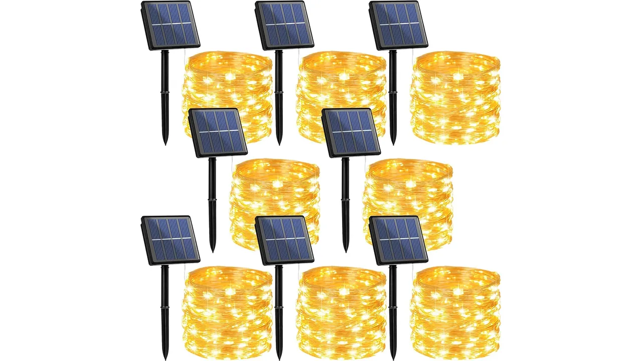 Beieverluck 8 Pack Solar Fairy Lights Outdoor Waterproof