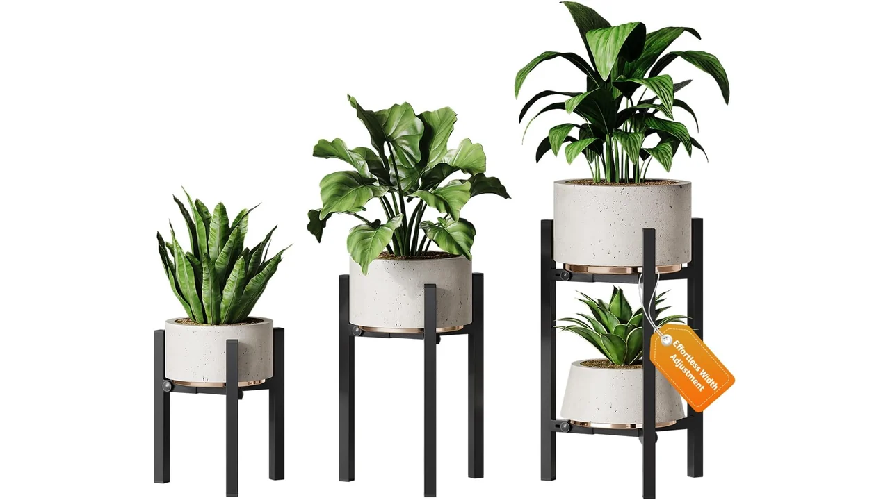 3 Pack Plant Stand Indoor Adjustable, Metal - In-Depth 5 featured 582