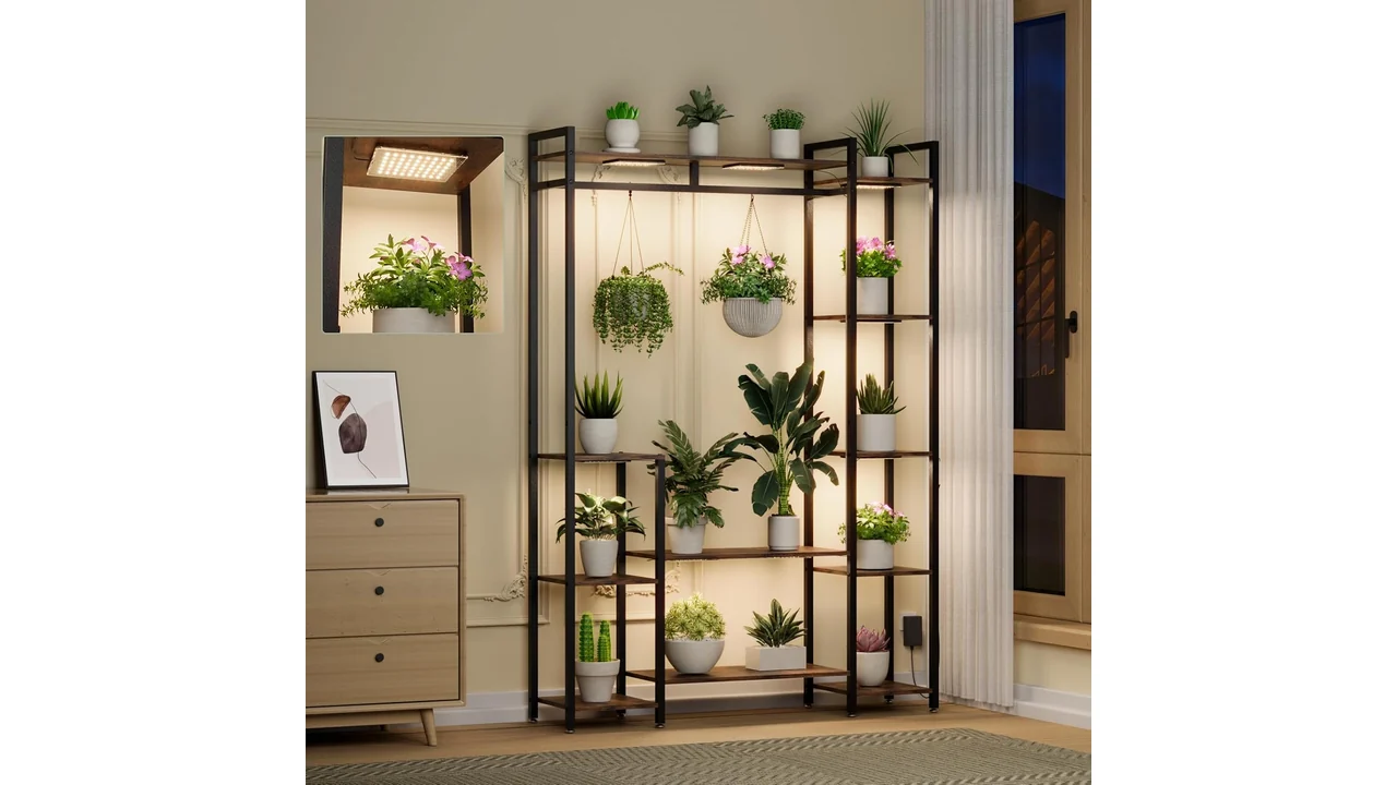 Plant Stand Indoor Grow Lights 11 Tiered Wood - Complete 6 featured 630