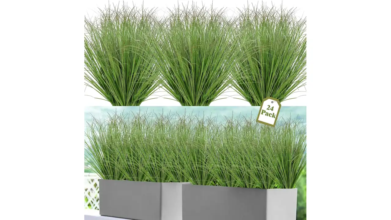 24 Bundles Artificial Plants Onion Grass Outdoor: Honest 6 featured 875