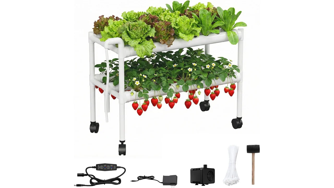 Hydroponics Growing System Kit Wheels, 54 Plant Sites