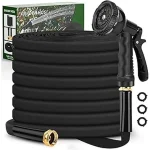 The image shows a 100-foot garden hose, a popular item at a Florida home improvement store.