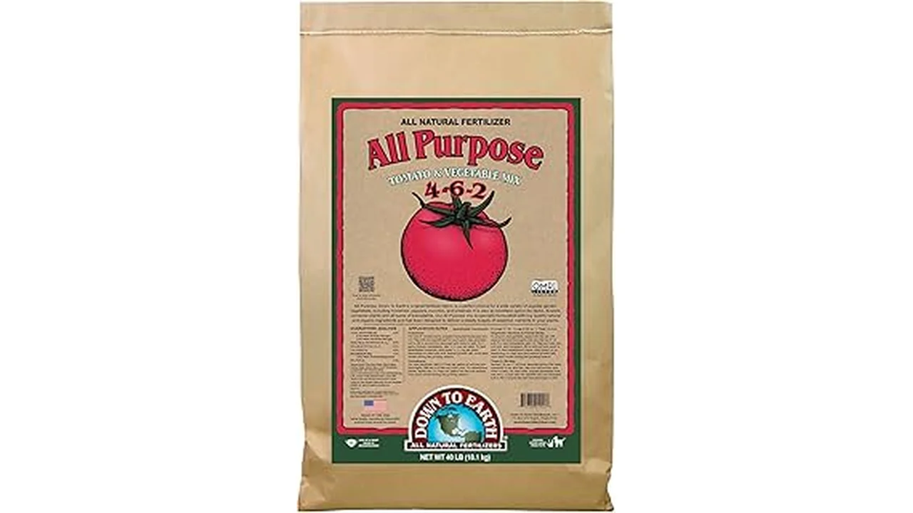 The image shows a selection of organic fertilizer bags ready for a review of best garden options.