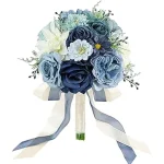 The image shows a beautiful bouquet of ten light blue roses, perfect for a wedding in Florida.