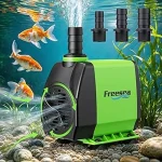 The image shows various powerful and compact pond pumps suitable for small Florida water gardens.
