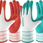 The image shows various gardening gloves designed to protect nails, perfect for the Top 10 Best list.