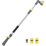 The image shows an adjustable watering wand being used to water garden shrubs, highlighting top choices.