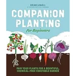 The image shows a colorful book cover featuring vegetables and the title Top 5 Best Companion Planting Guide Book Vegetable Garden.