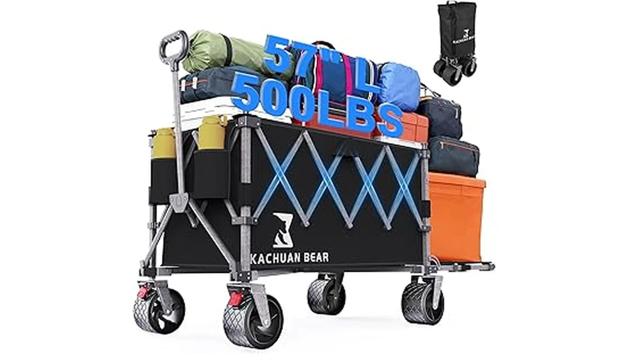 This image shows a versatile foldable garden cart utility wagon for easy transport.