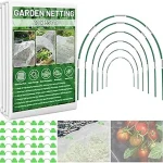The image shows a garden row covered with protective mesh netting, likely one of the top 5 best options.