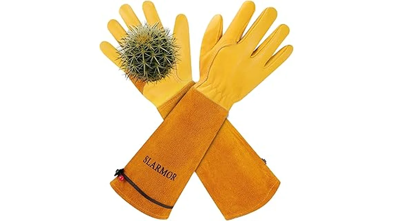The image shows a variety of thorn proof gardening gloves perfect for handling roses.