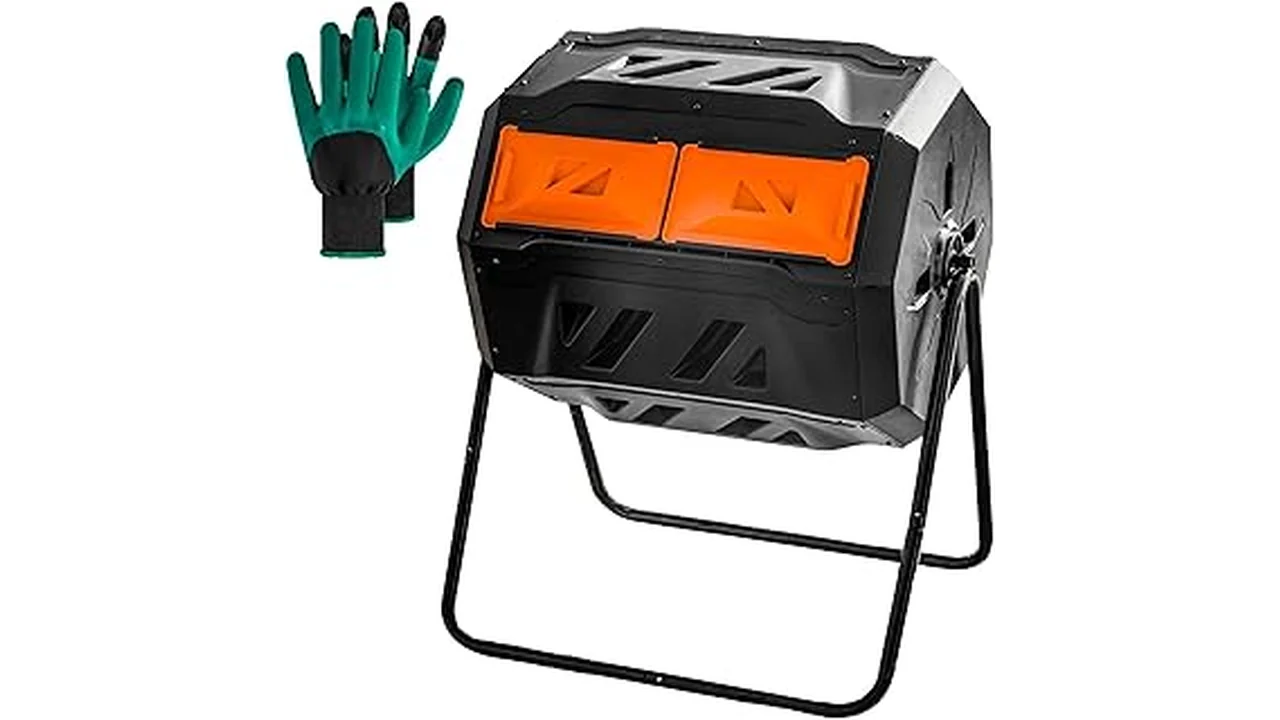 This image shows a selection of outdoor composting tumblers for beginners, highlighting top-rated models.