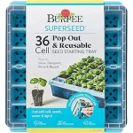 The image shows five reusable seed starting trays for growing vegetables, a key component of the Best 5 Best Seed Starting Trays Reusable for Vegetables Revi.