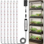 The image shows a selection of top LED grow lights for indoor hydroponics systems.