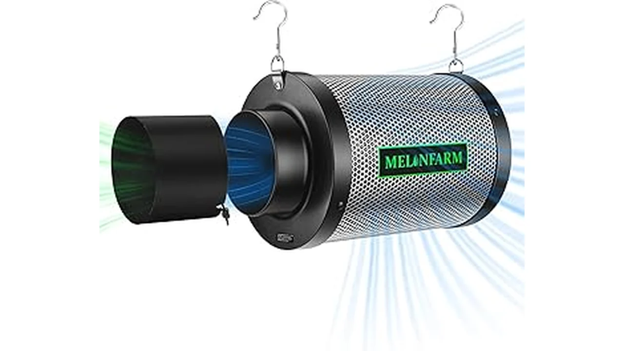 The image shows a selection of effective carbon filters for hydroponic gardening systems.