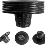 The image shows a selection of five different colored buckets used for hydroponic gardening systems.