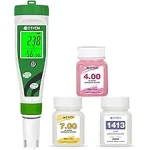 The image shows several digital EC meters, ideal for measuring nutrient levels in hydroponic systems.