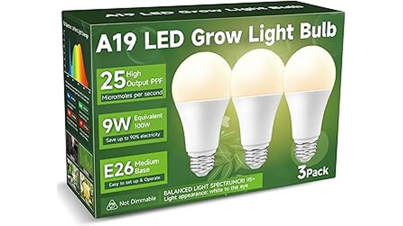 The image shows vibrant green plants growing under colorful LED lights, illustrating top emitting colors for hydroponics.