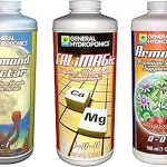 The image shows a selection of liquid nutrient bottles, ideal for the Top 5 Best General Hydroponics Nutrient for Seeds.