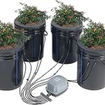 This image shows a selection of compact hydroponic systems suitable for 5-gallon buckets.