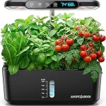 The image shows a vibrant indoor herb garden setup, ideal for a top hydroponics list.