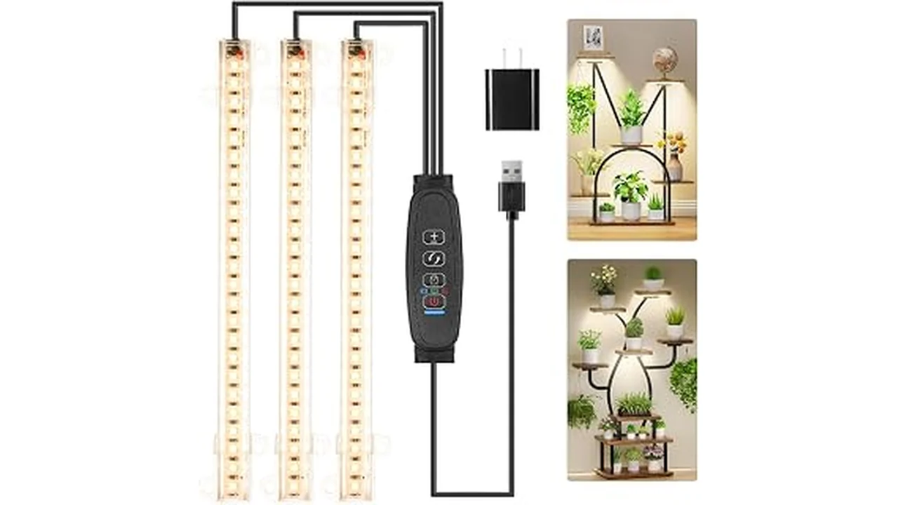 The image shows a collection of top LED grow lights for non-hydroponic plant cultivation.