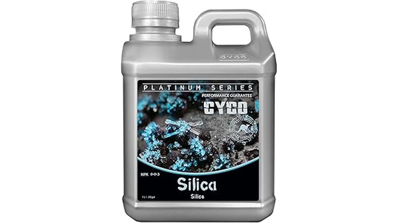 The image shows five different 1-liter bottles of liquid plant food for hydroponics.