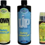 The image shows colorful bottles of organic nutrients for hydroponics, highlighting top choices.