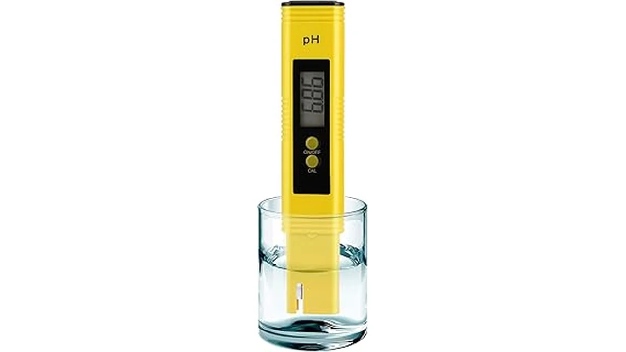 The image shows a hydroponic setup with colorful liquids and pH testing equipment, illustrating top pH ranges.
