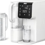 The image shows a clean, modern home hydroponics setup with a reverse osmosis system.