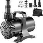 The image shows a submersible water pump, ideal for hydroponics systems, featured in a top 5 list.