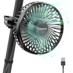 The image shows several compact tent fans suitable for hydroponic setups, highlighted in a top 5 list.