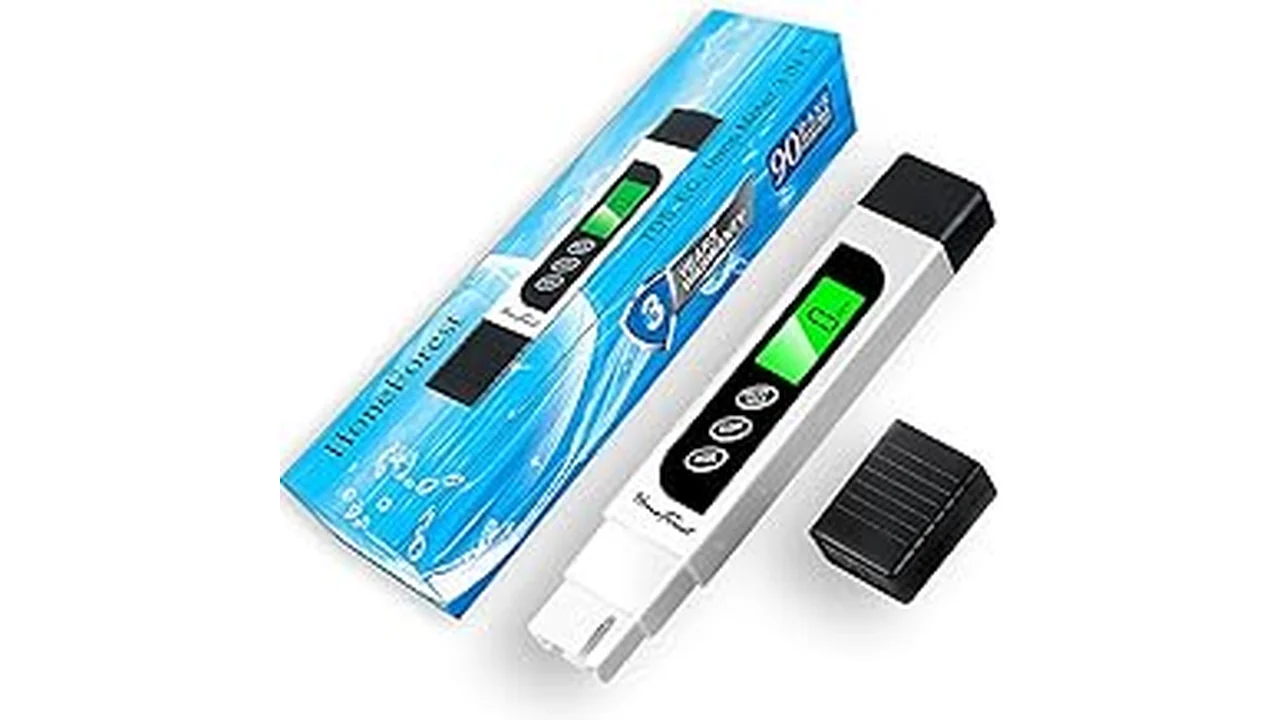 The image shows a hydroponic setup measuring TDS, relevant to the Top 5 best TDS for hydroponics.
