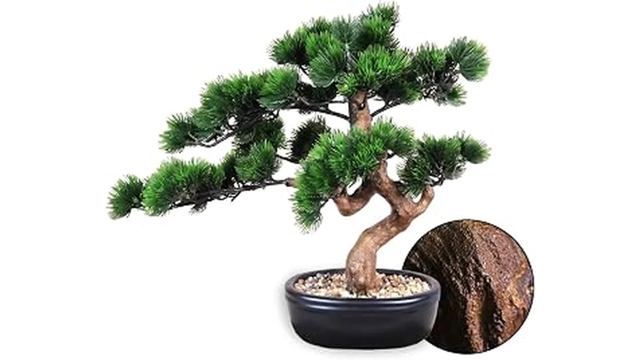 The image shows a realistic artificial bonsai tree, part of a curated list of the 10 best artificial bonsai trees measuring 12x12.