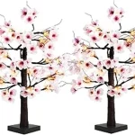 The image shows a lit artificial bonsai tree with delicate branches, perfect for home decor.