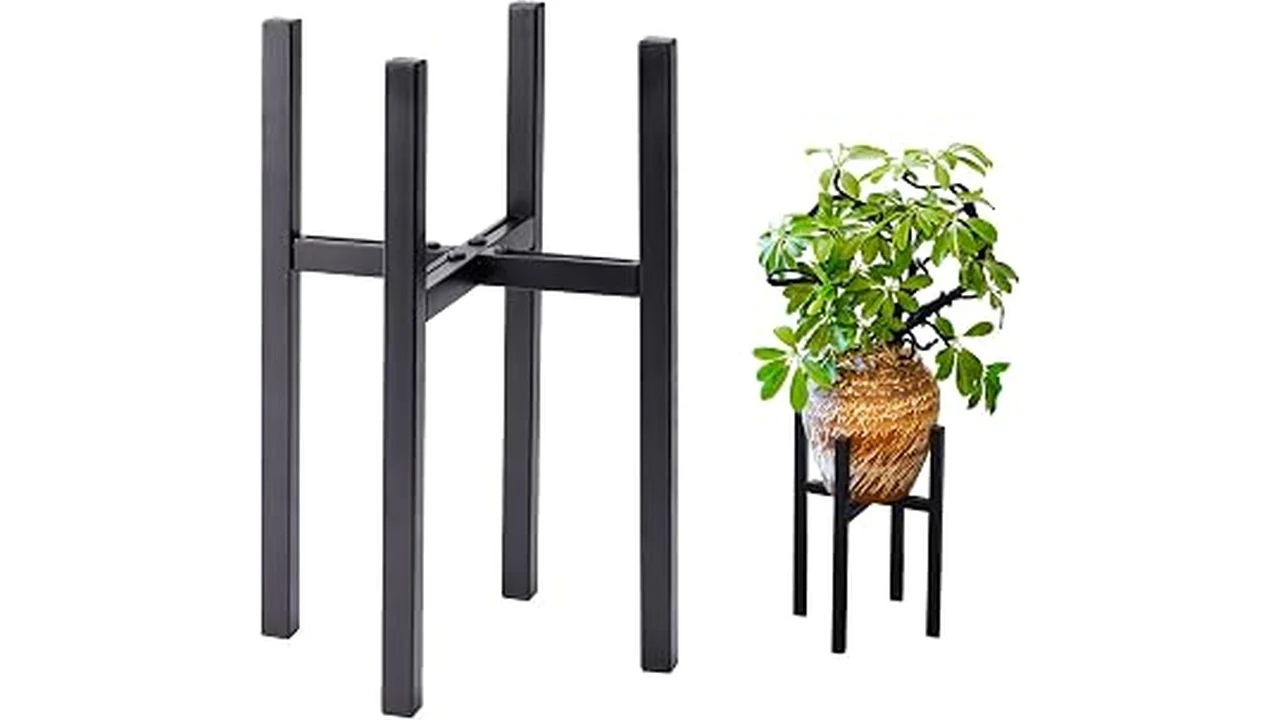 The image shows a stylish plant stand holding greenery, perfect for a modern living space from the review.