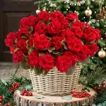 The image shows a beautiful arrangement of realistic artificial flowers, perfect for home decor review.